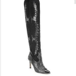 Knee High Dillards Rhinestone Boots Shoes Gianni Bini Overtheknee